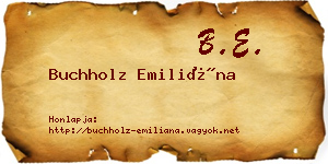 Buchholz Emiliána névjegykártya